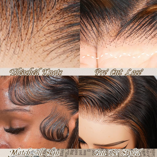 Peluca De Cabello Humano 10 Balayage Sin Pegamento Hd