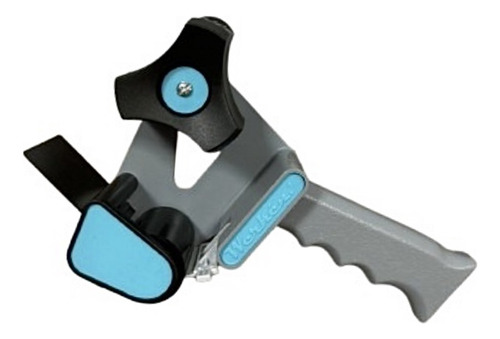 Racionador Portacinta Embalar 48 Cm Y Seis Rollos De Cinta Celeste Y Gris