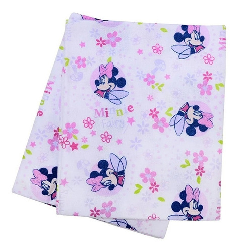 Cueiro Flanelado 80cmx80cm 100% Algodão C/ 02-unid Disney Cor MINNIE-ROSA