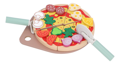 Juguetes De Pizza De Madera Para Niños Set De Juego Para Cor