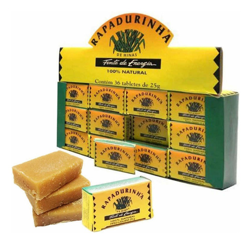 Rapadurinha De Mina 36 Unidade De 24g Rapadura 100% Natural