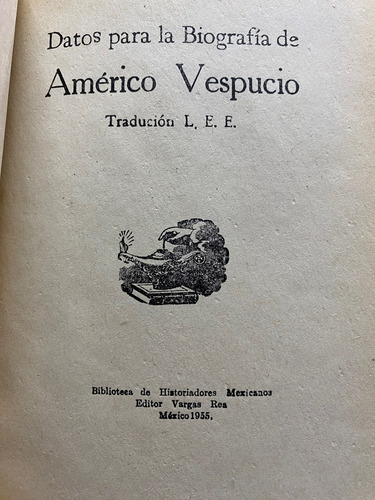 Datos Para La Biografía De Américo Vespucio. Usado (Usado)