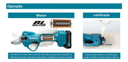 Tesoura De Poda Bateria 12v Cxt Sembateria Makita Up100dz