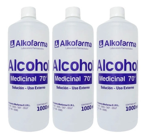 Alcohol Medicinal De 70° Marca Alkofarma Original X Mayor