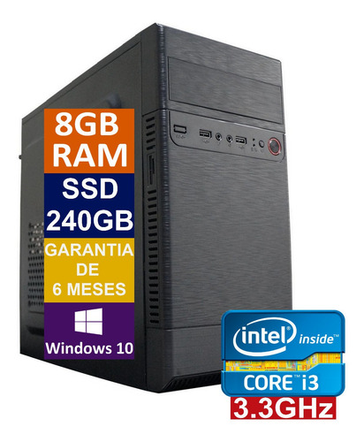 Pc Computador Cpu Intel Core I3 Ssd 240gb / 8gb Memória Ram
