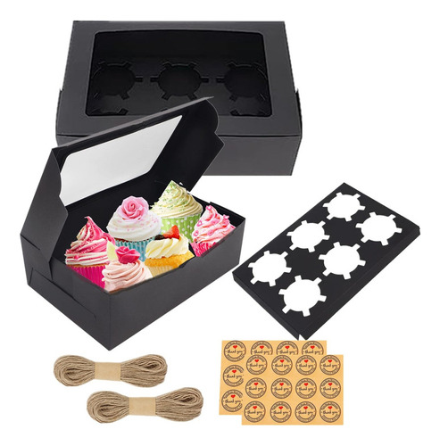 Guifier 20 Cajas Para Cupcakes De Panadería Con Ventana E I