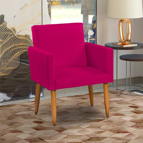 Cadeira Escritório Poltrona Decorativa Recepção Consultório Cor Pink Desenho do tecido SUEDE LISO