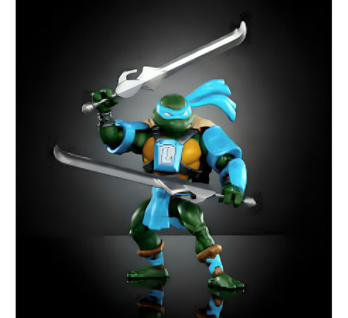 Boneco Origins Leonardo Turtles Of Grayskull Hpr02 Mattel
