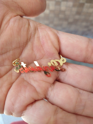 Nombre De Oro Amarillo De 14k Con 5 Letras