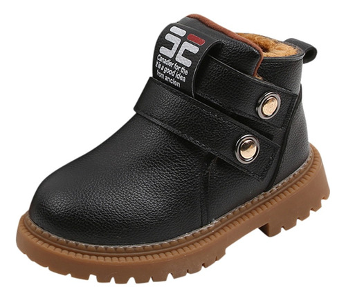 Botas Cortas Cálidas De Invierno Con Corbata Lisa Para Niños