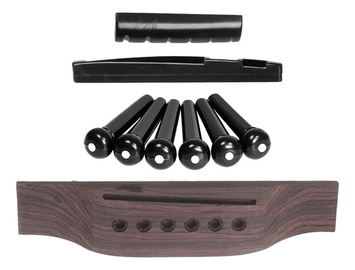 Puente De Guitarra Acústica De 6 Cuerdas Con Piezas De