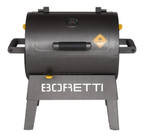 Parrilla Horno Ahumador Boretti Modelo Terzo Italia Color Negro