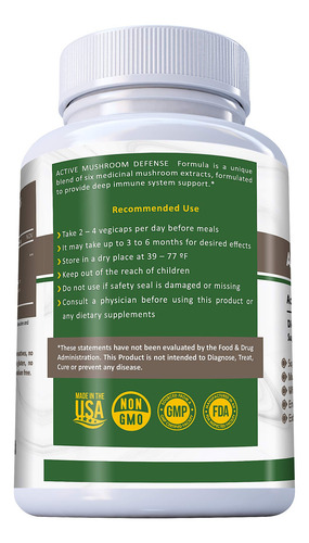 N' More Six Active Mushroom Defense Suplemento Dietético Que