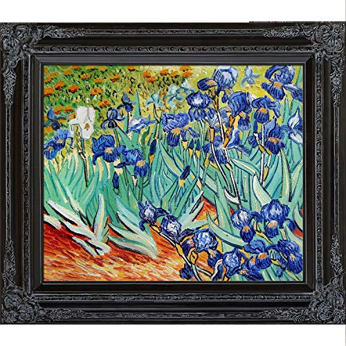 Overart Obra De Arte De Van Gogh Irises, Marco King Negro Es