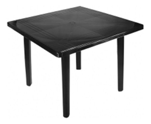 Mesa Quadrada Desmontável De Polipropileno Preta 89x89 Cm