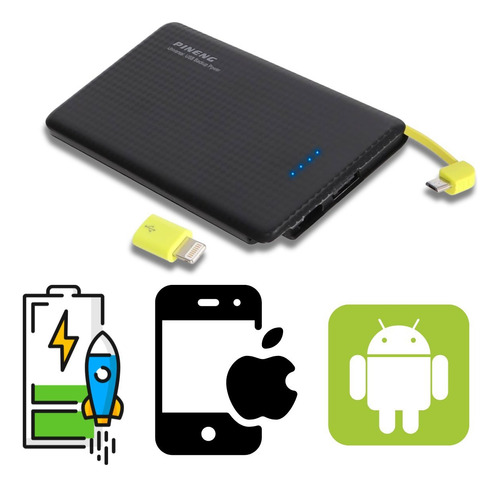 Carregador Externo Pineng 10000mah Carga Rápida Para Celular