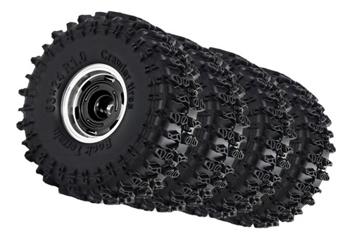 4 Piezas De Ruedas Y Neumáticos De Coche Rc De Negro