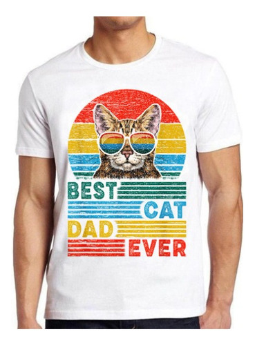 Polera Unisex Gato Gatitos El Mejor Papa Algodon Estampado