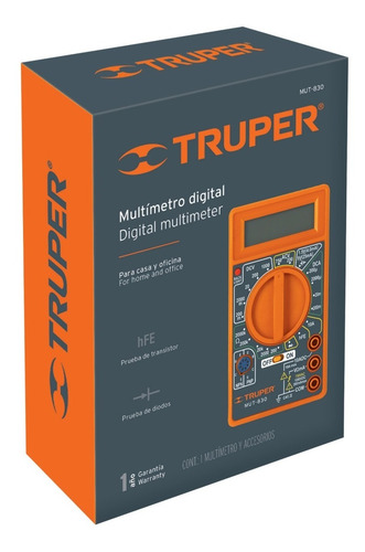 Imagen 5 de 6 de Multimetro Digital Escolar 600 V Truper 10400