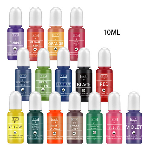 16 Uds. Concentrado De Tinte Líquido Para Velas Para Hacer