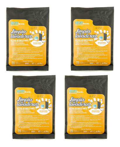 Pack De 4 Limpia Lavadoras Husky. 70 Gr. Cada Uno.