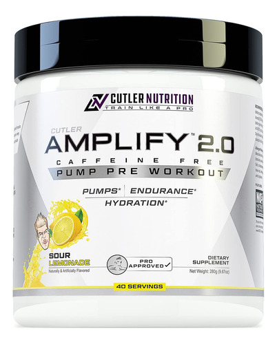 Cutler Nutrition Amplify 2.0 Sin Cafeina, Preentrenamiento P