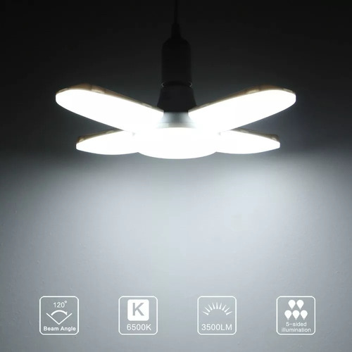 Mini Ampolleta Luz Led 28w Angulo Ajustable 4 Aspas 4+1