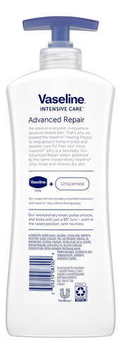 Crema Corporal Vaseline Advanced Repair 600ml Importado