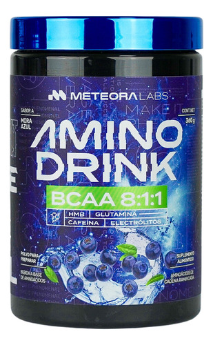 Meteora Labs Amino Drink Bcaa 8:1:1 + Hmb Glutamina 30 Serv