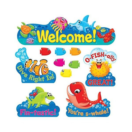 Imagen 1 de 3 de Trend Enterprises Mar Buddies Bienvenido Tablón De Anuncios