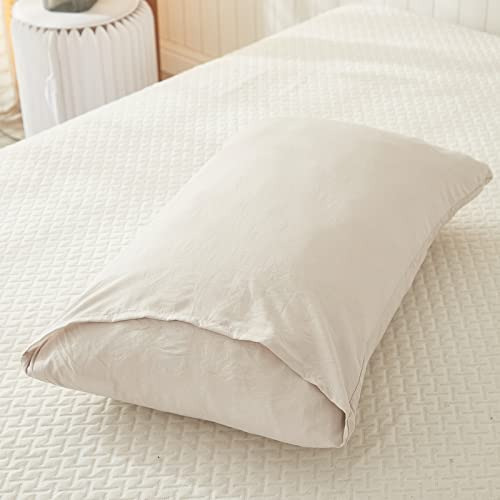 Juego De 2 Fundas De Almohada Crema 100% Microfibra