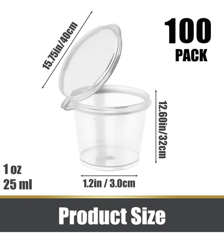 Caja De Salsa Desechable De 100 Piezas Para Salsas Y Salsas,