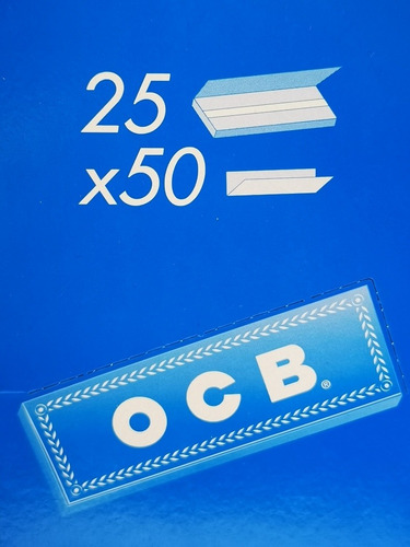 Ocb Caja De Ocb X25u Azul Papel Blanco 78mm Papeles Ocb X25