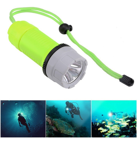 Linterna De Buceo Tactica De 3 Modos 20 Metros Impermeable Luz Blanco