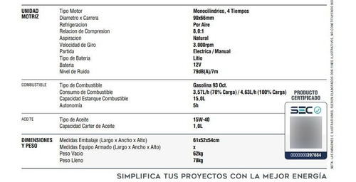 Generador Power Pro Xt7800ig 7.5 Kva 220v