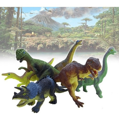 Figuras Dinosaurios X12 Juguete Plástico Para Niños Rf 121