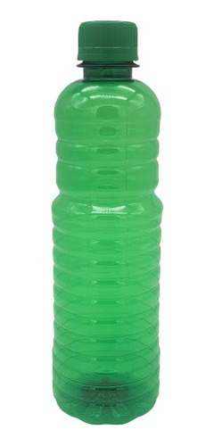 Botella Pet Verde Anillada 500ml Tapa Seguridad (10 Pzas)