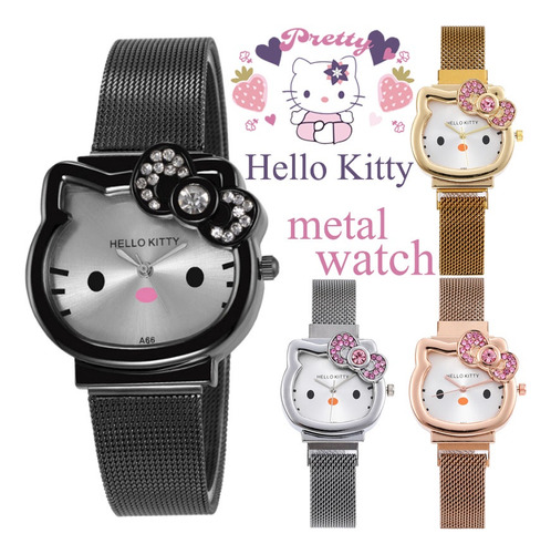 Bonito Reloj De Cuarzo Para Mujer De Hello Kitty Para Niñas