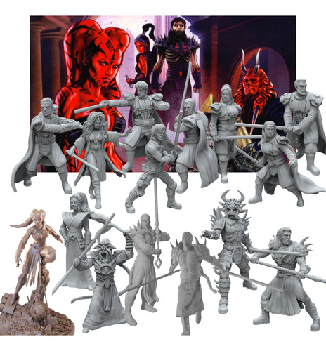 16 Mini Figuras Star Wars Legacy Darth Krayt Talon Nihl Cade