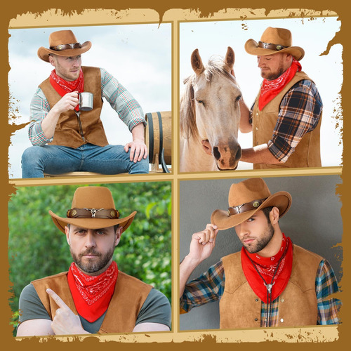Vabean 5 Peças Roupa Ocidental Para Homens Terno De Cowboy M