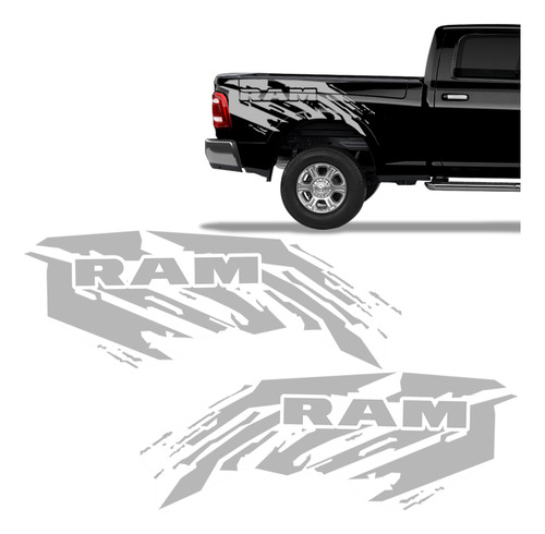 Faixa Lateral Dodge Ram 2012/ 2500 Adesivo Prata Corroído