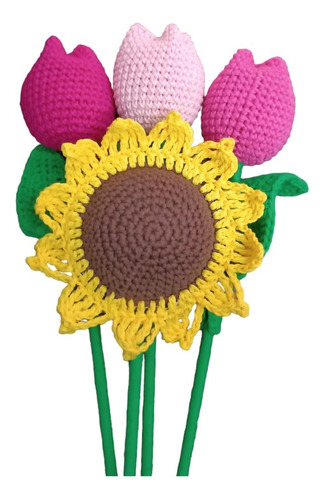 Ramo De Flores Surtidas En Crochet N14