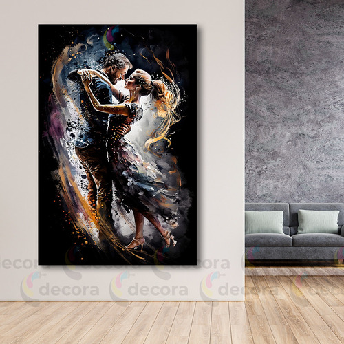 Cuadro Bailarines Colores Canvas Elegante 60x40 Baile28