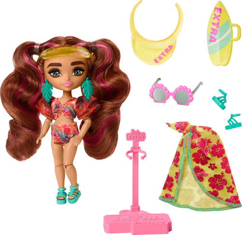 Muñeca De Viaje Barbie Extra Minis Con Moda Playera, Barbie
