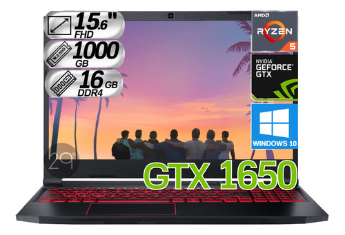 Portátil Gamer Acer Nitro5 Ryzen5 Ram 16gb 1000gb Gtx 1650