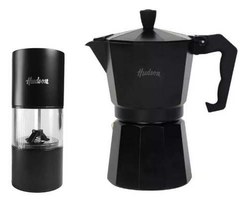 Set Molinillo 12,5 Cm Cafetera 6 Tazas Black Hudson Original