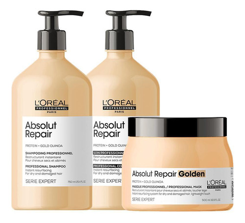 Kit L'oréal Pro Absolut Repair Gold Quinoa -sh E Cond E Másc