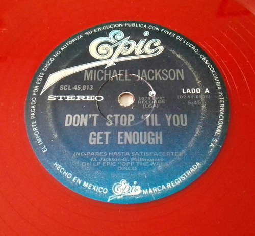 Michael Jackson Don't Stop 'til You Get Enough Single 70s (Usado)