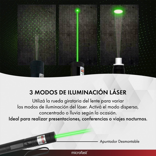 Imagen 3 de 6 de Puntero Láser Potente Verde Efecto Lluvia 8800mah Recargable