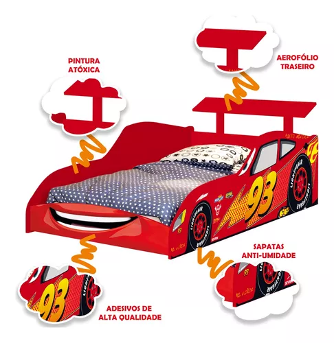 Cama Infantil Carro Corrida Formula 1 Vermelho